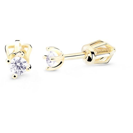 Cutie Diamonds Minimalistické kôstkové náušnice zo žltého zlata s briliantmi DZ8014-30-00-X-1