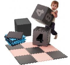 BabyDan Hracia podložka puzzle Grey s číslami 90 x 90 cm