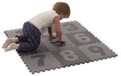 BabyDan Hracia podložka puzzle Grey s číslami 90 x 90 cm