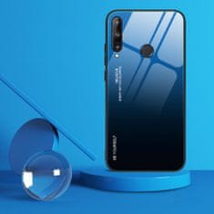 IZMAEL Puzdro Gradient Glass pre Huawei P40 Lite E - Čierna/Modrá KP10449