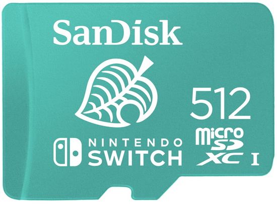 SanDisk microSDXC Nintendo Switch 512 GB 100 MB/s A1 C10 V30 UHS-1 U4 (SDSQXAO-512G-GNCZN)