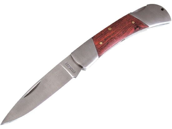 Extol Craft Nôž zatvárací s poistkou, 193mm, antikoro, drevená rukoväť