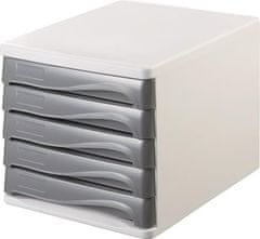 Helit Zásuvkový box, 5x zásuvka, šedý, plastový, H6129482