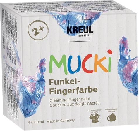 KREUL Sada prstových farieb blyštivé "Muck", 4 farby