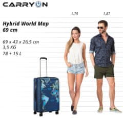 CARRY ON Stredný kufor Hybrid World Map