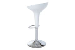 Autronic barová stolička, plast biely/chróm AUB-9002 WT