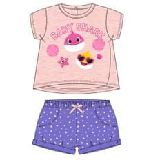Disney dievčenský set trička a šortiek Baby Shark 2200006961, 80, ružová