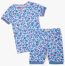 Hatley dievčenské pyžamo z organickej bavlny Cheetah Hearts S21CHK2170 98 biela