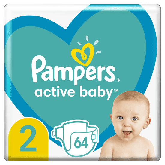 Pampers Active Baby Plienky Veľkosť 2 64 ks, 4kg - 8kg