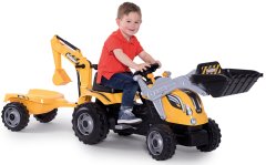 Smoby Šliapací traktor Builder Max s bagrom a vozíkom