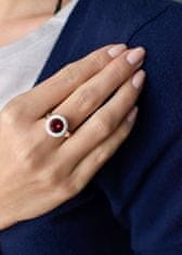 Evolution Group Strieborný prsteň s červeným kryštálom Swarovski 35026.3 (Obvod 58 mm)