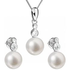Evolution Group Súprava strieborných šperkov s pravými perlami Pavona 29035.1 (náušnice, retiazka, prívesok)