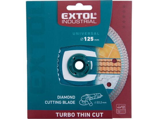 Extol Industrial Kotúč rezný diamantový Turbo Thin Cut, 125mm, suché a mokré rezanie