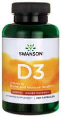 Swanson Vitamín D3, 2000 IU, Vyššia účinnosť, 250 kapsúl