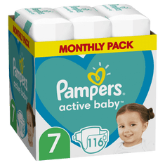 Pampers Active Baby Plienky Veľkosť 7 116 ks, 15kg+