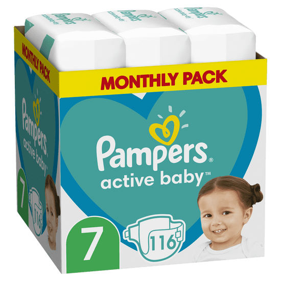 Pampers Active Baby Plienky Veľkosť 7 116 ks, 15kg+