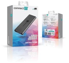 Connect IT AluSafe externý box pre SSD disky M.2 NVMe, 10 Gbps, USB-C CEE-7050-AN, antracitový