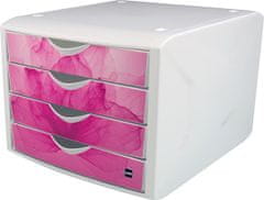 Helit Zásuvkový box "Chameleon", ružová, plastový, 4 zásuvky, H6129626