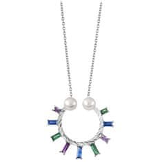 Silver Cat Dámsky náhrdelník so zirkónmi a perlami SC349
