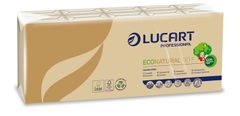 Lucart Professional Papierové vreckovky "EcoNatural", prírodná hnedá, 4-vrstvové, 10x9 ks, 843166