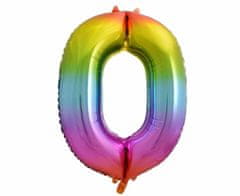 Unique Fóliový balón číslo 0 farebný 87cm