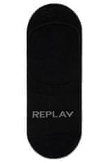 Replay Ponožky Invisible Basic Foot Logo 3Prs Card Wrap - Black/Castlerock 43/46