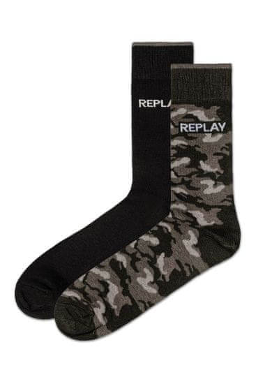 Replay Ponožky Casual Leg Logo&Camouflage 2Prs Banderole - Black/Camou Black