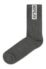 Replay Ponožky Tennis Half Terry Leg Stripe&Logo 2Prs Banderole - D Grey Mel/D Grey Me 35-38