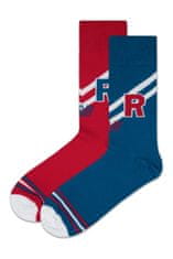 Replay Ponožky Casual Sport Logo&Stripes 2Prs Banderole - Red/Cobalt Blue 39/42