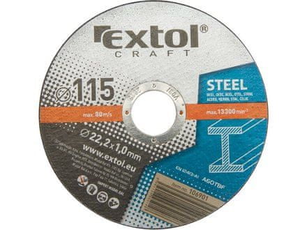 Extol Craft Kotúče rezné na kov (106901) 5ks, 115×1,0mm