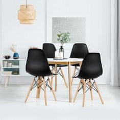 Timeless Tools Moderné jedálenské stoličky, 4 ks, 4 rôzne farby, čierne
