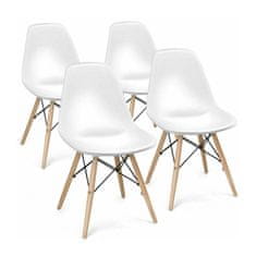 Timeless Tools Moderné jedálenské stoličky, 4 ks, 4 rôzne farby, biele