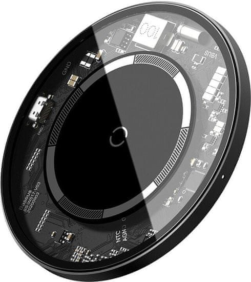 BASEUS Simple magnetická bezdrôtová nabíjačka (kompatibilná s iPhone 12) WXJK-E02, biela