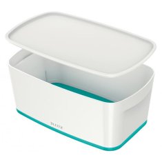 LEITZ Úložný box s vekom MyBox, veľkosť S biela/ľadovo modrá