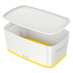 LEITZ Úložný box s vekom MyBox, veľkosť S biela/žltá