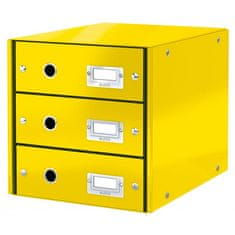 LEITZ Zásuvkový box Click & Store 3 zásuvky žltý