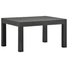 Petromila vidaXL Záhradný stôl, antracitový 58x58x41 cm, PP ratan