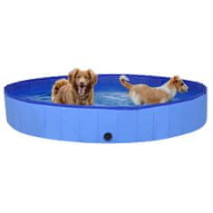 Vidaxl Skladací bazén pre psov modrý 200x30 cm PVC