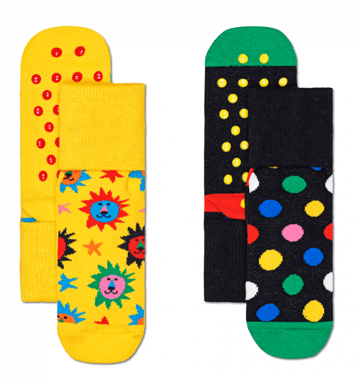 Happy Socks 2pack detské ponožky Lion Anti Slip