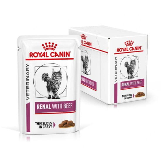 Royal Canin Veterinary Diet Cat Renal Beef Pouch 12x85 g