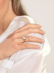 Guess Romantický pozlátený prsteň s trblietavým srdcom UBR70004 (Obvod 56 mm)