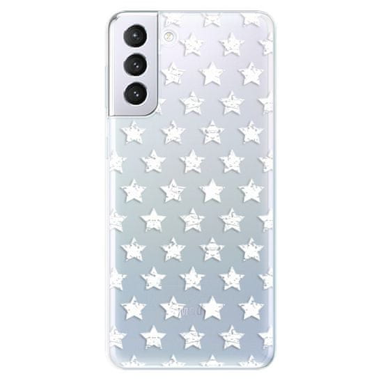 iSaprio Silikónové puzdro - Stars Pattern - white pre Samsung Galaxy S21+