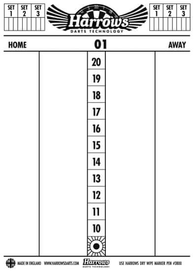 Harrows Scoreboard tabuľa 47,5 x 34 cm