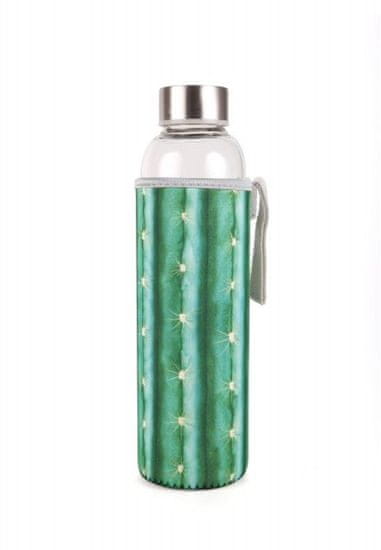 Kikkerland Sklenená fľaša s neoprénovým obalom Kaktus