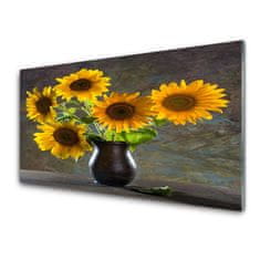 tulup.sk Nástenný panel  Slnečnica váza rastlina 140x70 cm