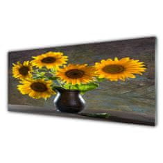 tulup.sk Nástenný panel  Slnečnica váza rastlina 125x50 cm