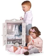DeCuevas 54035 Drevená šatníková skriňa pre bábiky so zásuvkami a doplnkami SKY 2020