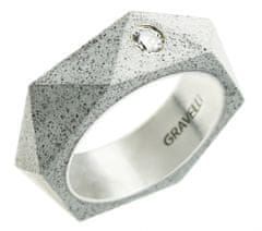 Gravelli Betónový prsteň antracitový Cubist GJRUSSA005 (Obvod 63 mm)