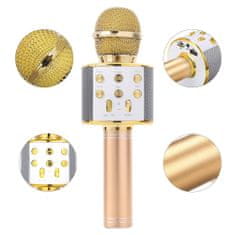 MG Bluetooth Karaoke mikrofón s reproduktorom, zlatý