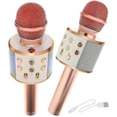 MG Bluetooth Karaoke mikrofón s reproduktorom, ružovozlatý